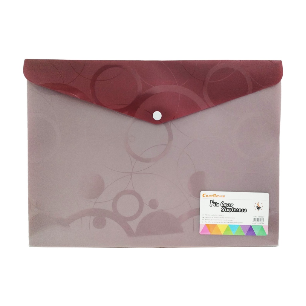 Plastic Document Envelope Snap botton colored translucent envelope Long ...