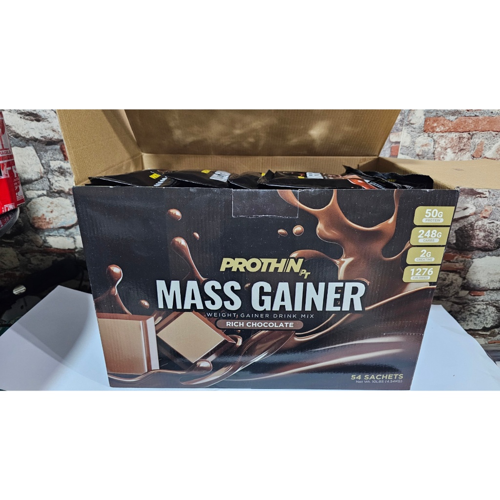 Prothin Mass Gainer Per Sachet With Creatine Rich Chocolate Flavor 84g Shopee Philippines 4207