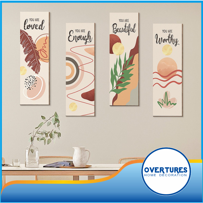 4pcs combination Stay Positve Word Hard Make it Happen Wooden Wall