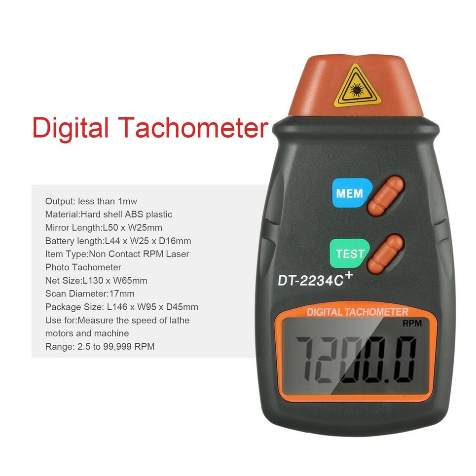 Digital Laser Photo Tachometer DT- 2234C+ Digital Laser Photo ...