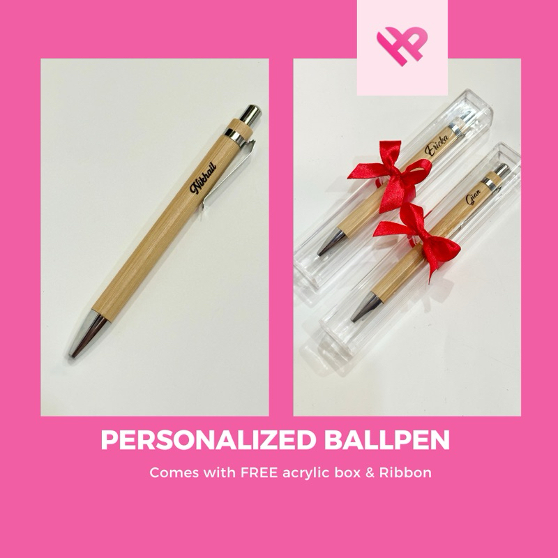 [BULK] PERSONALIZED WOODEN BALLPEN (FREE ACRYLIC BOX & RIBBON) | Shopee ...