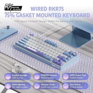 Royal Kludge RK R75 Mechanical Keyboard 75% TKL Hot Swappable with ...