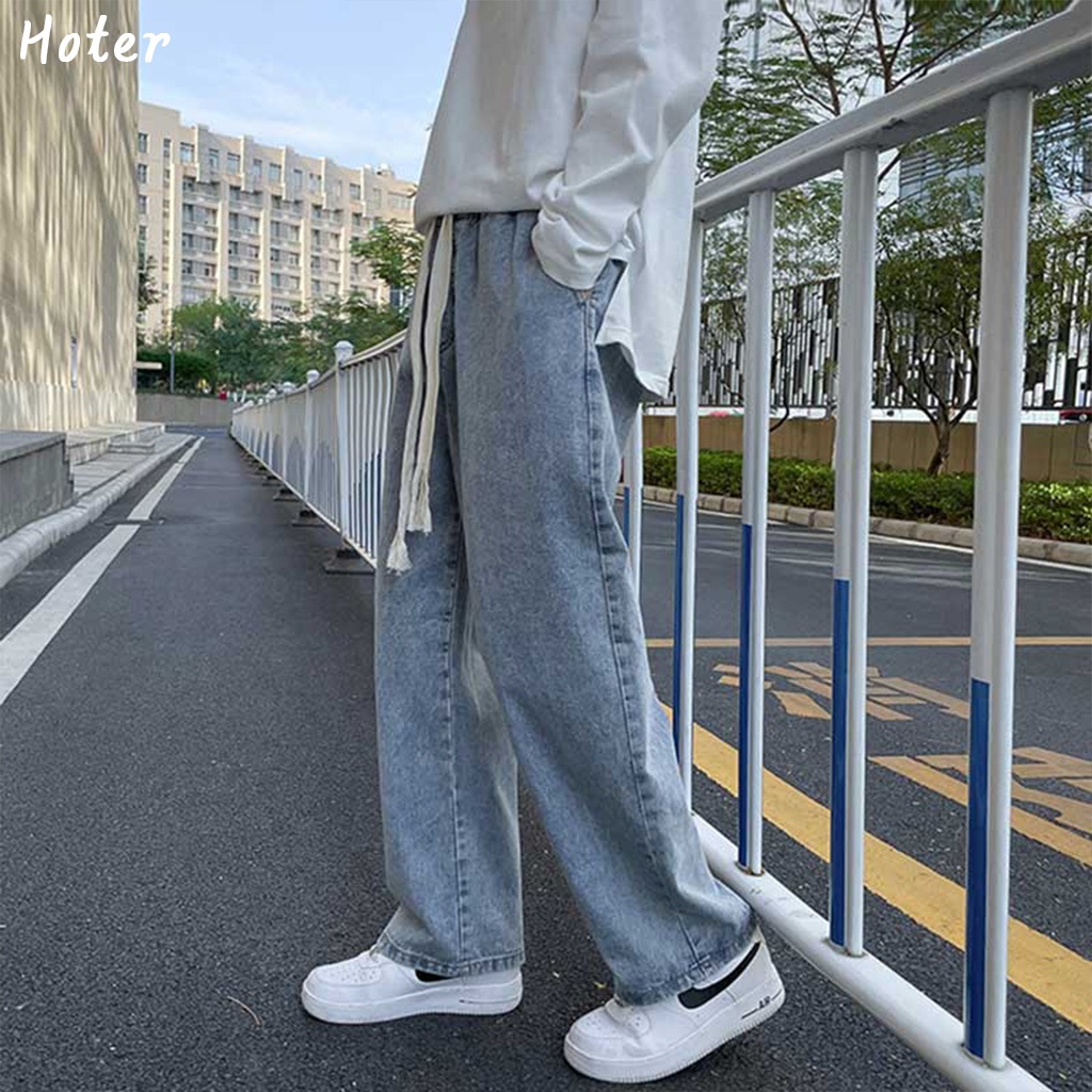 Korean Style Men's Pant Straight Loose Pants For Men Wide Leg Pants ...