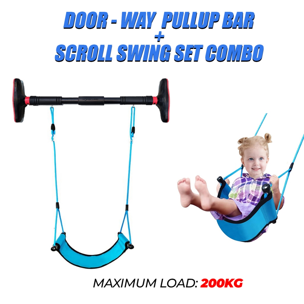 Ropecube Scroll Swing + Door Pull Up Bar + Swing for Kids Adjustable ...