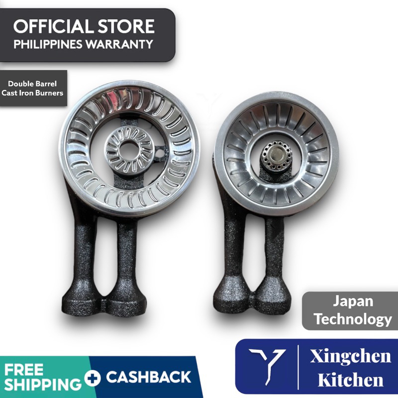 Replacement Burner for Glass Top Gas Stove Double Footing Burner for