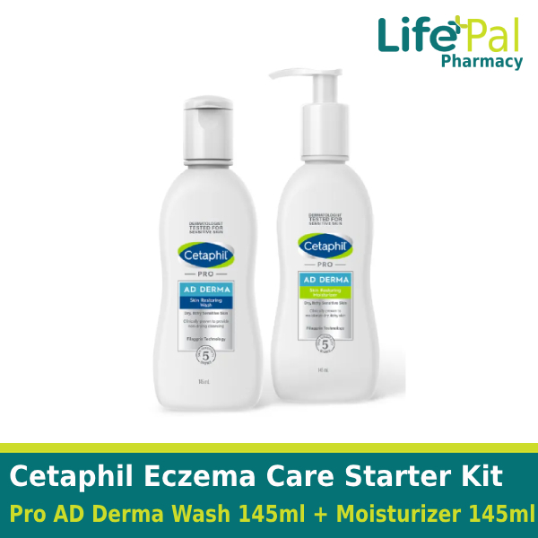 Cetaphil Eczema Care Starter Kit (Pro AD Derma Wash 145ml + Moisturizer ...