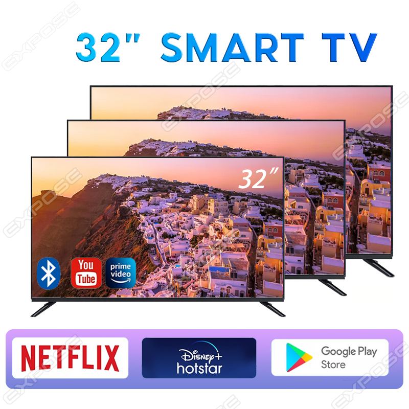 32 inch Smart TV Bluetooth TV Slim HD Black LED Android 9.0 television