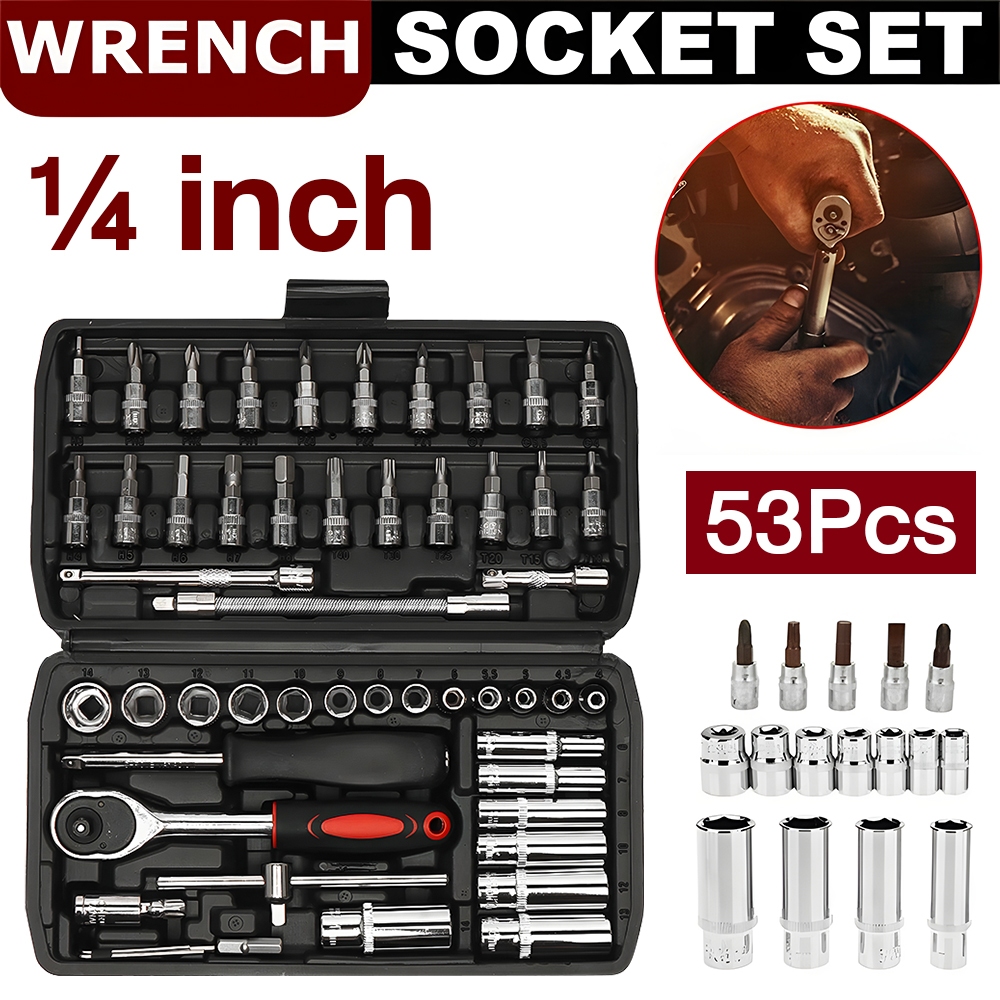 53pcs Set Vehicle Multifunctional Wrenches Chrome Vanadium Steel Auto ...
