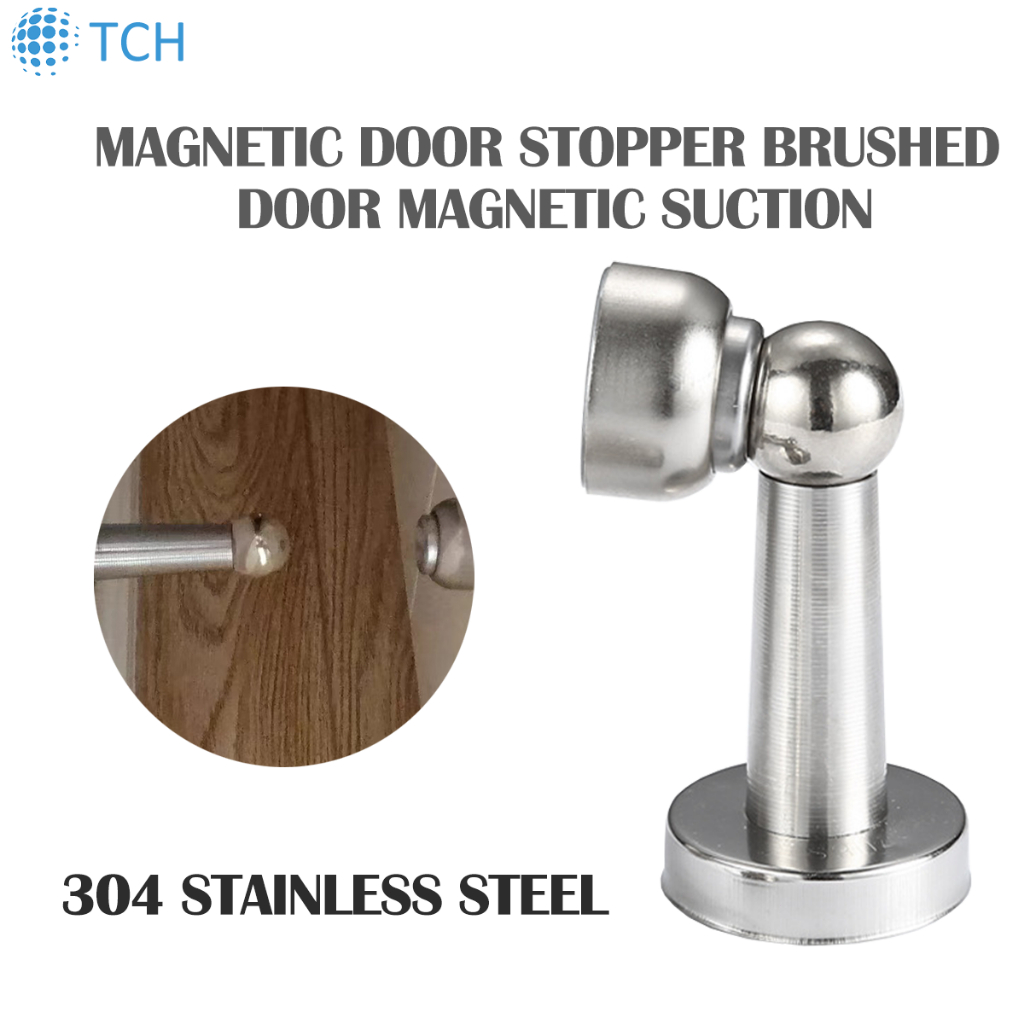 304 STAINLESS Magnetic Door Stopper Brushed Door Magnetic Suction ...