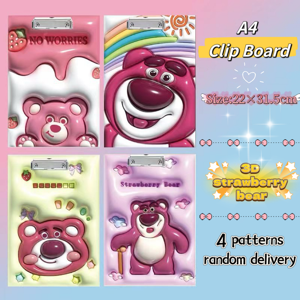 A4 clipboard document folder school stationary kid cartoon file clip ...