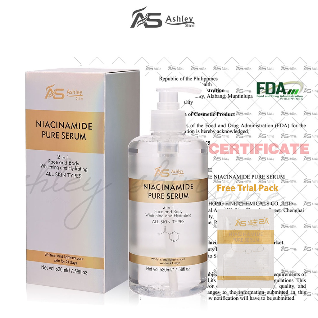 Ashley Shine NIACINAMIDE Pure Serum 2 in 1 Face and Body Moisturizes ...