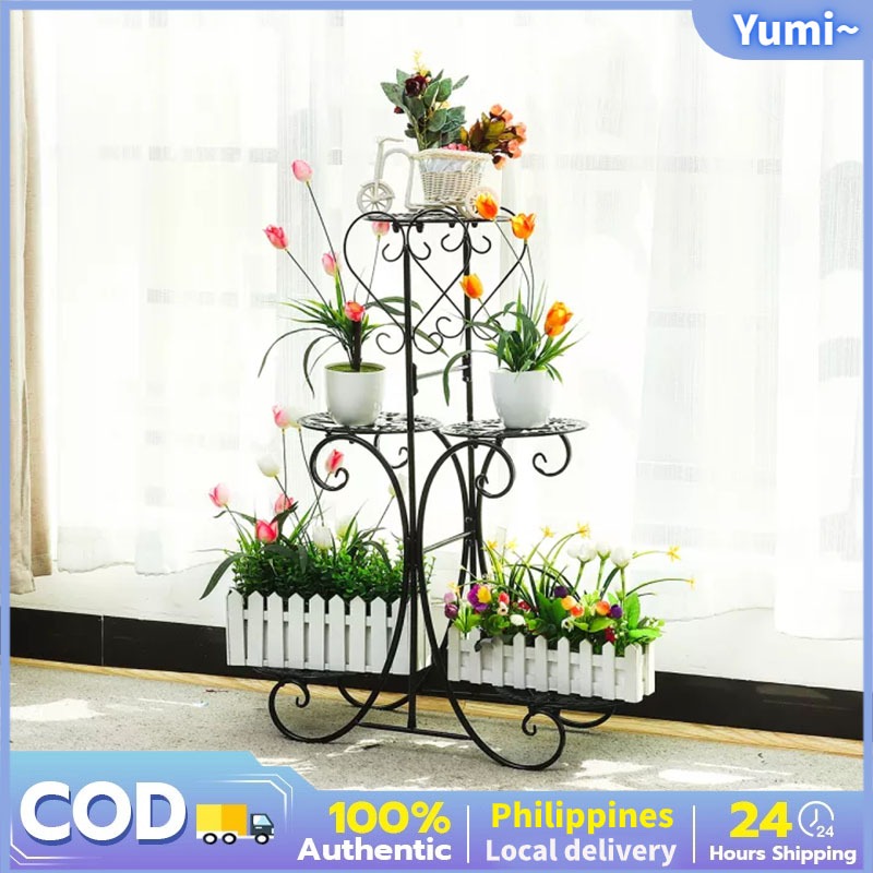 5 Tier Wrought Iron Plants Stand Metal Pot Planters Rack European Style ...
