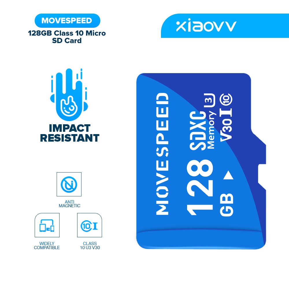 Move Speed Micro SD Card Memory Card 128GB 100MB/s High Speed Durable