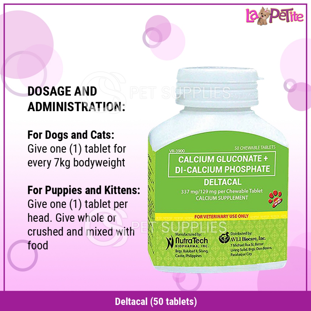 LKJDeltacal Calcium Pets Supplement (Calcium Gluconate + DiCalcium