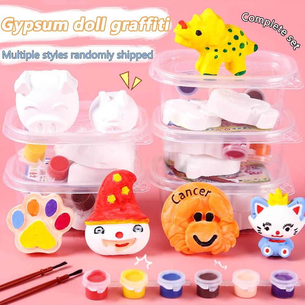 Cartoon coloring plaster doll handmade diy educational toy graffiti