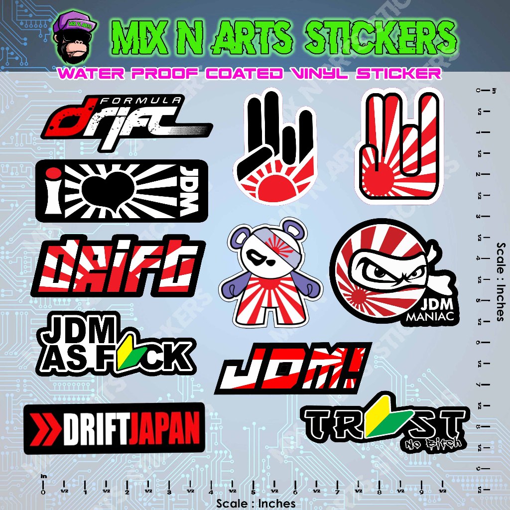 JDM Drift Japanese Domestic Market Laminated Vinyl Sticker SOLD PER ...