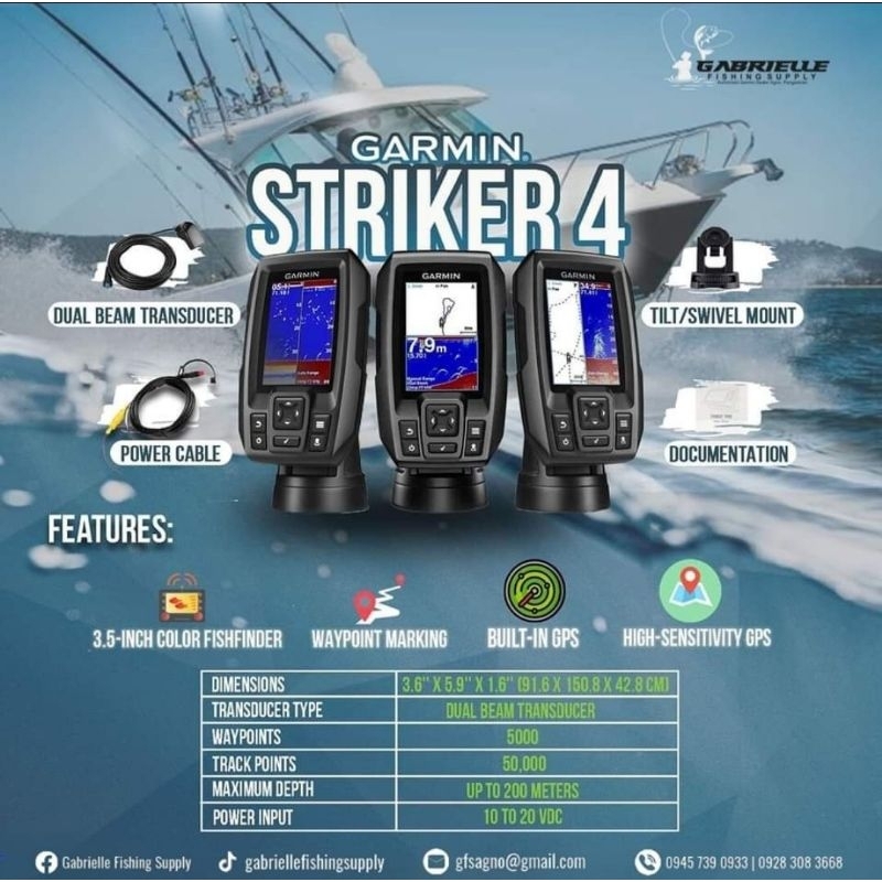 Garmin Striker 4 + Transducer Fish Finder with GPS 1 Year Warranty