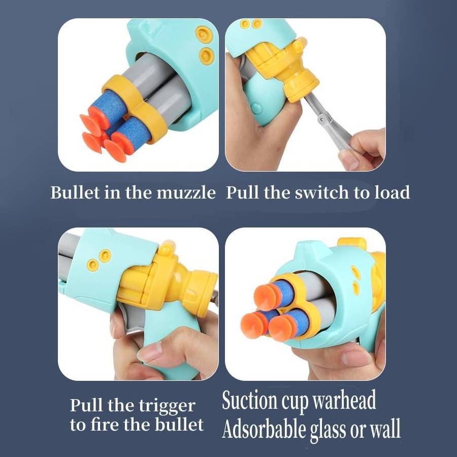 Sponge Suction Cup Soft Bullet Gun Toy Continuous Shooting Revolver Toy ...