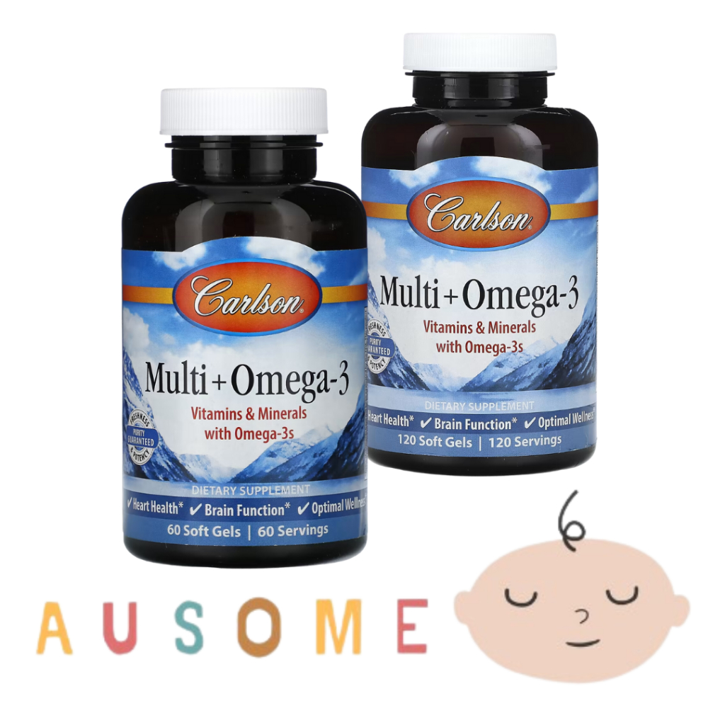 Ausome Carlson, Multi + Omega3, Vitamins & Minerals with Omega3s