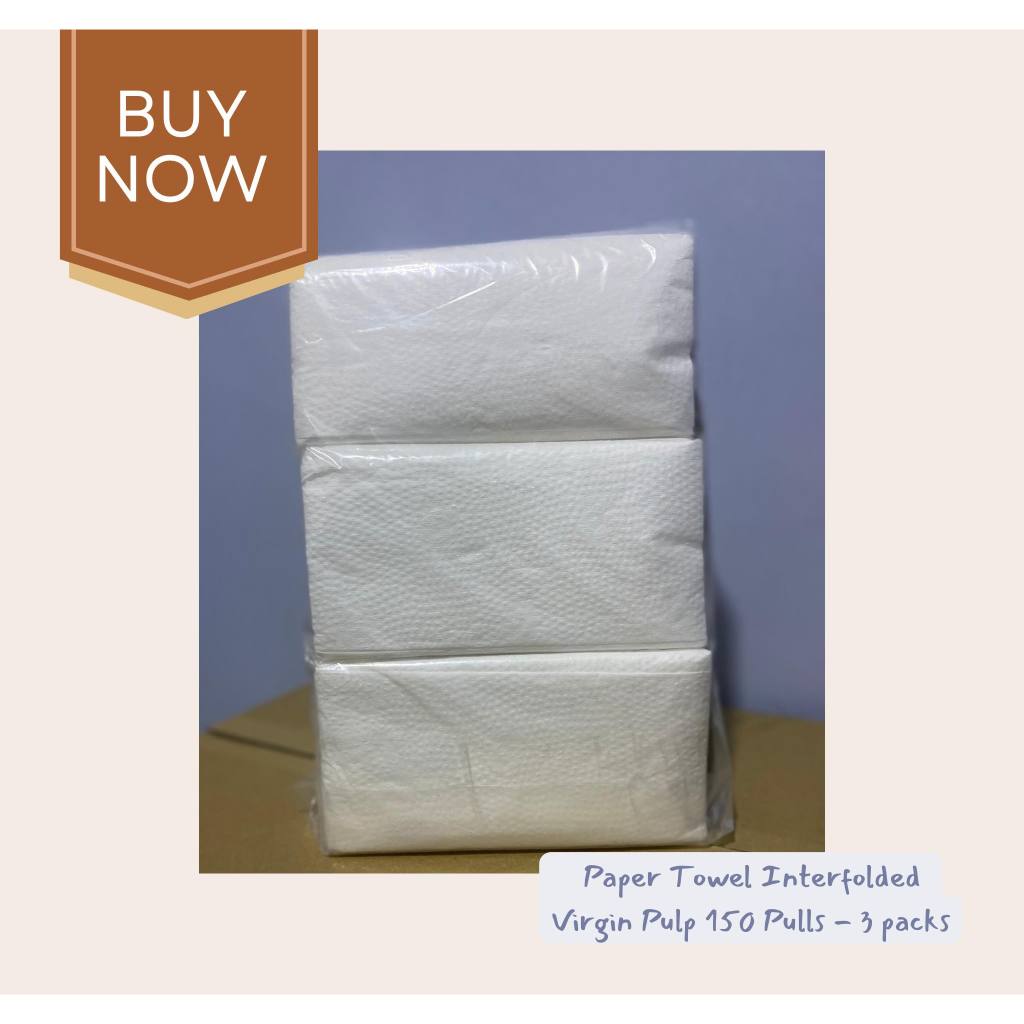 Interfolded Paper Towel Tissue Virgin Pulp Pulls Pcs Per Pack Shopee Philippines