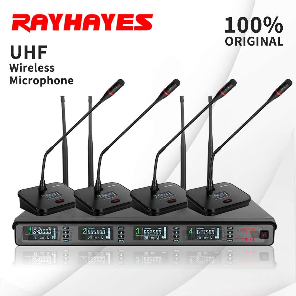 RAYHAYES Professional Wireless Microphone Desktop Gooseneck 4 PCS Mike