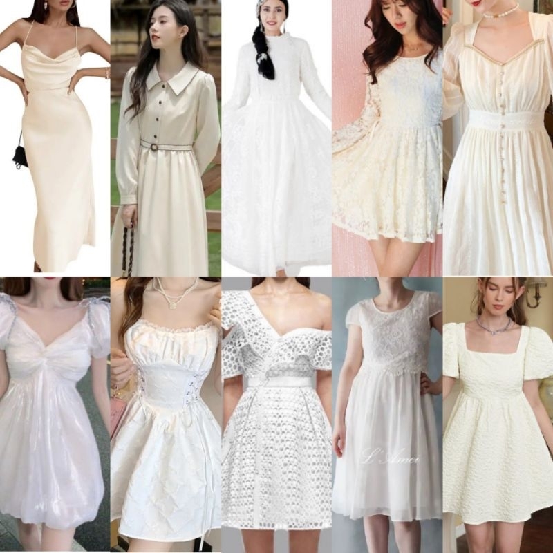 Korean white formal dresses | Shopee Philippines