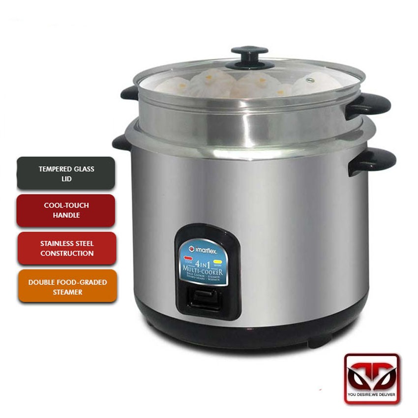 Imarflex IRC180S 1.8L Capacity Rice Cooker with Steamer Shopee