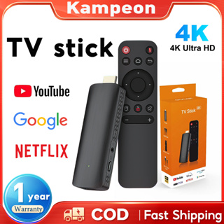 Y2 Smart TV Stick M98 Android TV 2.4G 5G WiFi Google Assistant Chromecast  Netflix 3D Smart Android TV Stick (Black)