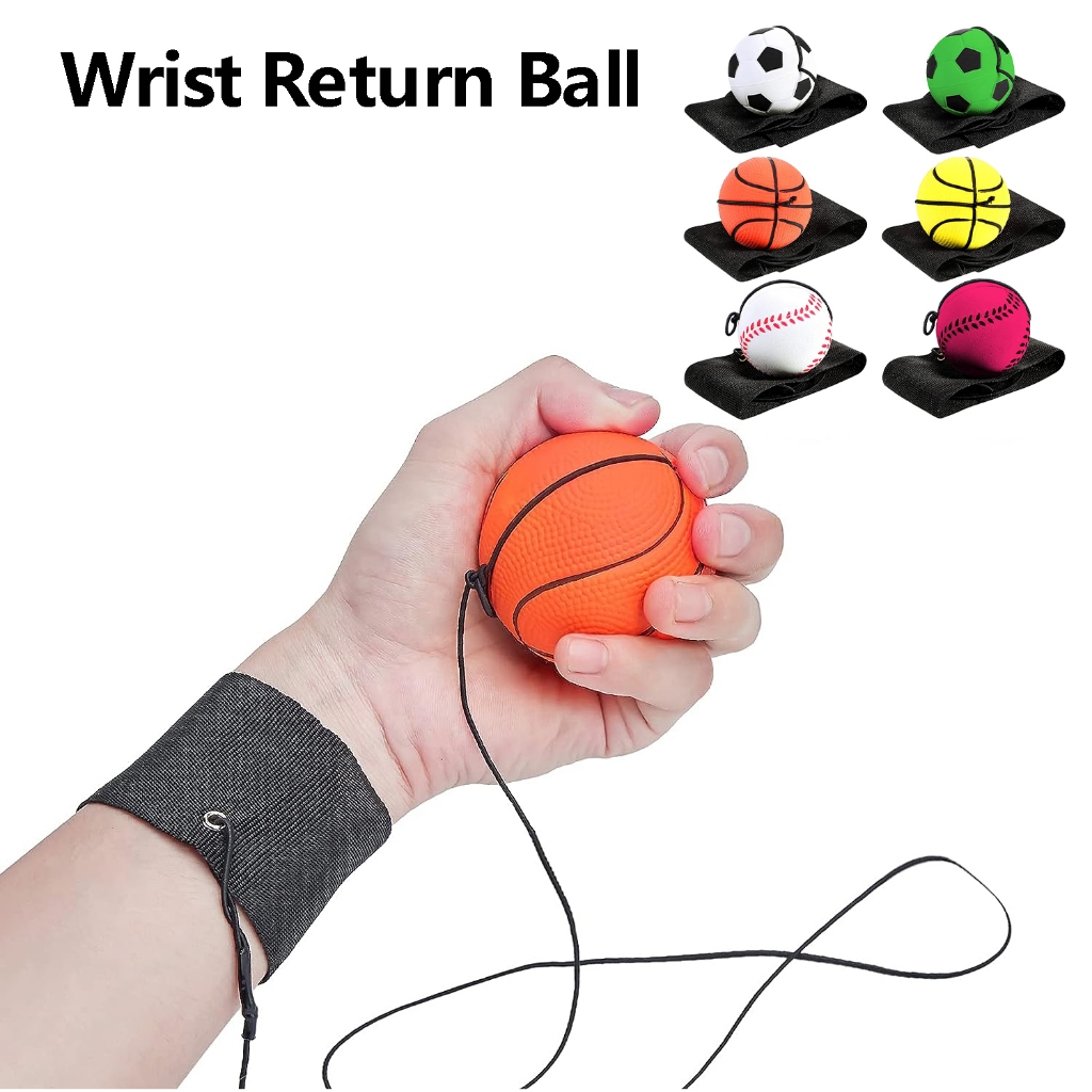 Reactive Sports Wrist Balls Baseballs - 3PK - Return Rebound Bouncy Wristband W Elastic Cord Toy Teens Adults Exercise Play Nice Gift Party Favor Fun Out