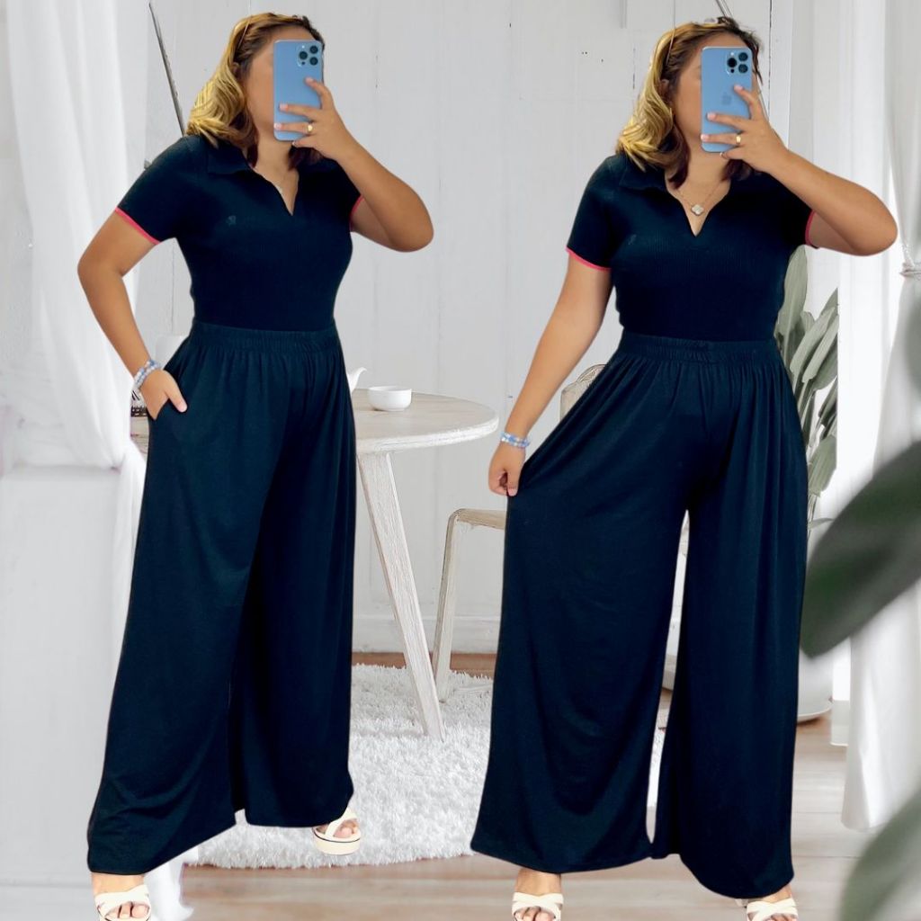 COTTON WIDE LEG PANTS PLUS SIZE L-4XL BY Taytayclothingshop.ph | Shopee ...