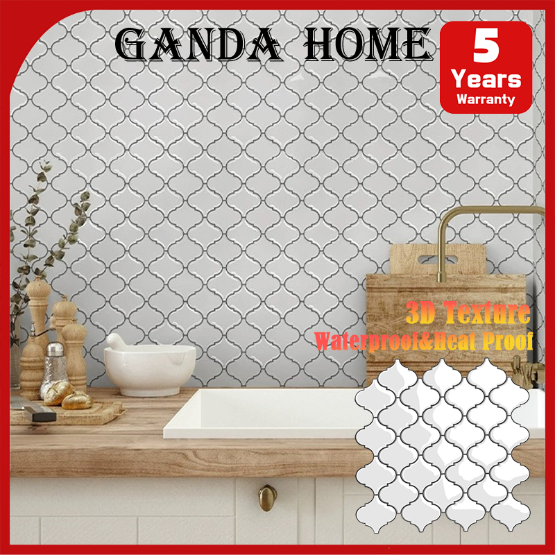 GandaHome 3D Peel and Stick Tile Backsplash Waterproof Heat Proof