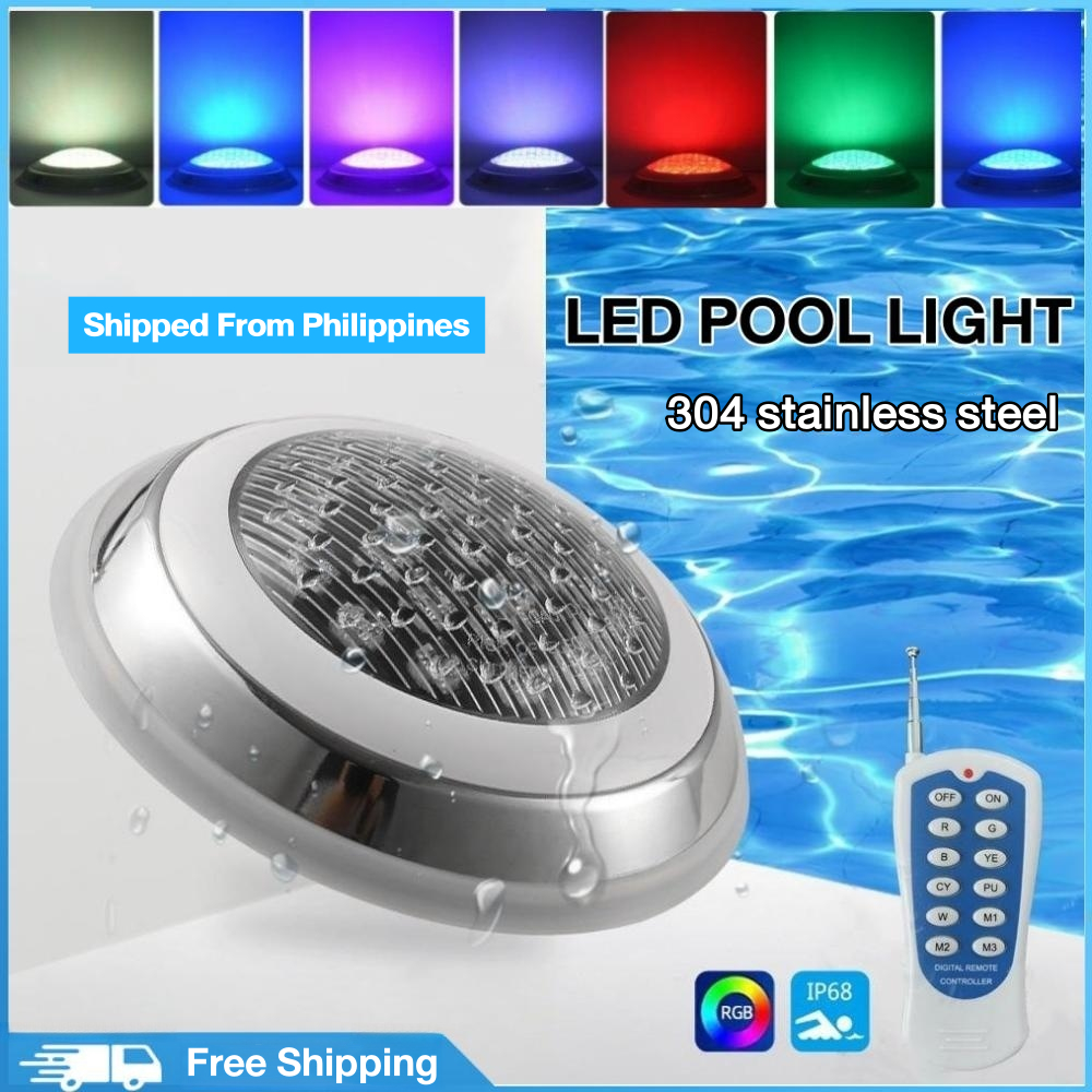 Stainless steel swimming pool lights 9/12/18W AC12V RGB Underwater IP68 ...