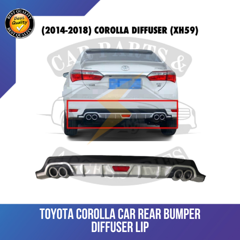 CPA TOYOTA COROLLA Car Rear Bumper Diffusers Lip Spoiler Body Kits ABS ...