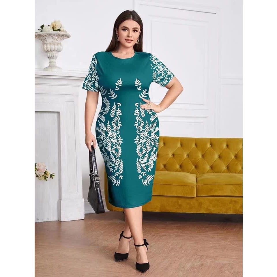 FD plus size floral bodycon dress plus size longback dress | Shopee  Philippines