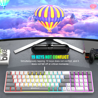 Inplay 85 Key RGB Membrane Keyboard Rainbow Light Waterproof Smooth ...