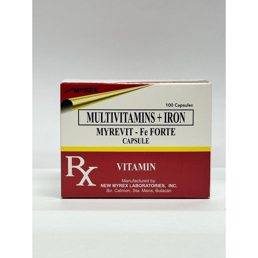 MYREVITFe FORTE Multivitamin Plus Iron, 100 Capsules Comprehensive