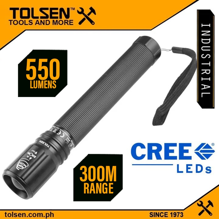 Tolsen Industrial LED Flashlight (550Lumens) 60035 with Zoom