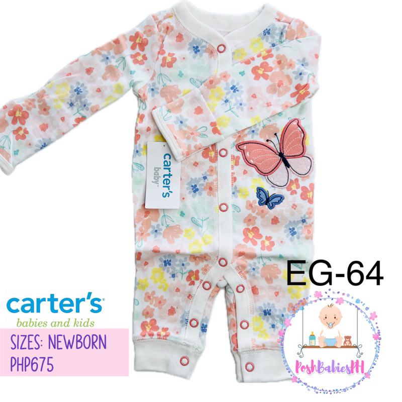 Original / Authentic Carter’s Snap Up Footless Sleep and Play Suit
