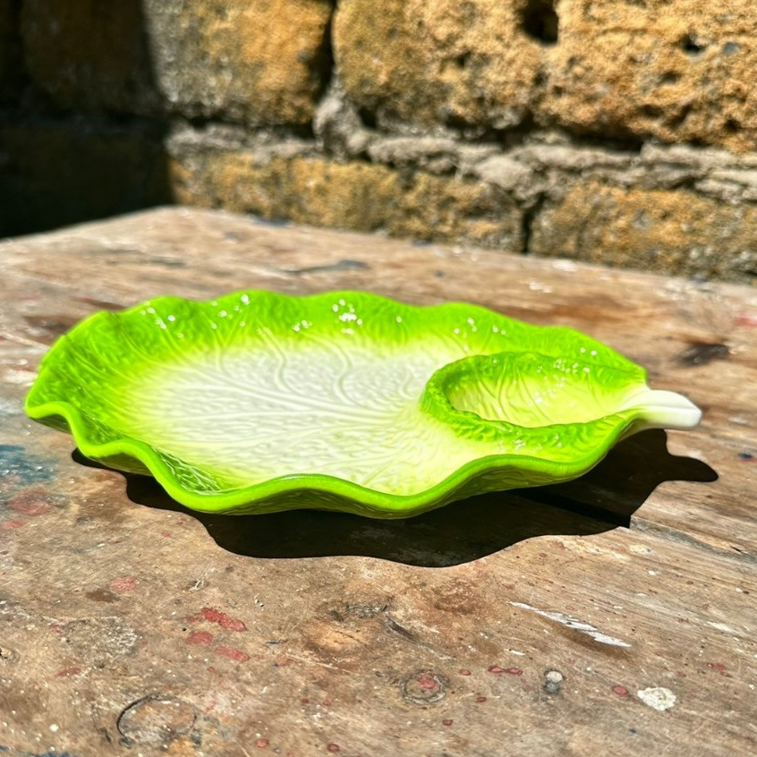 and Finch Lettuce Leaf Serving Plate ♥ La Seramika ♥ Shopee