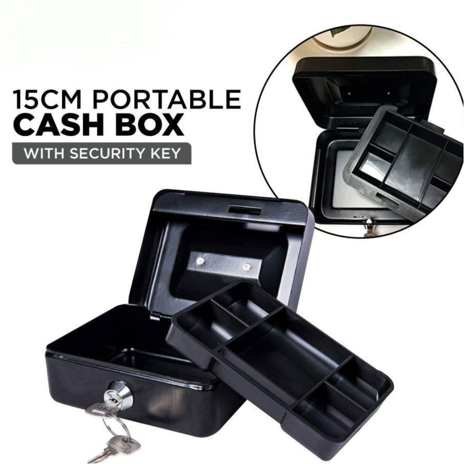 Portable Steel Small Lockable Cash Coin Money Security Safe Household ...