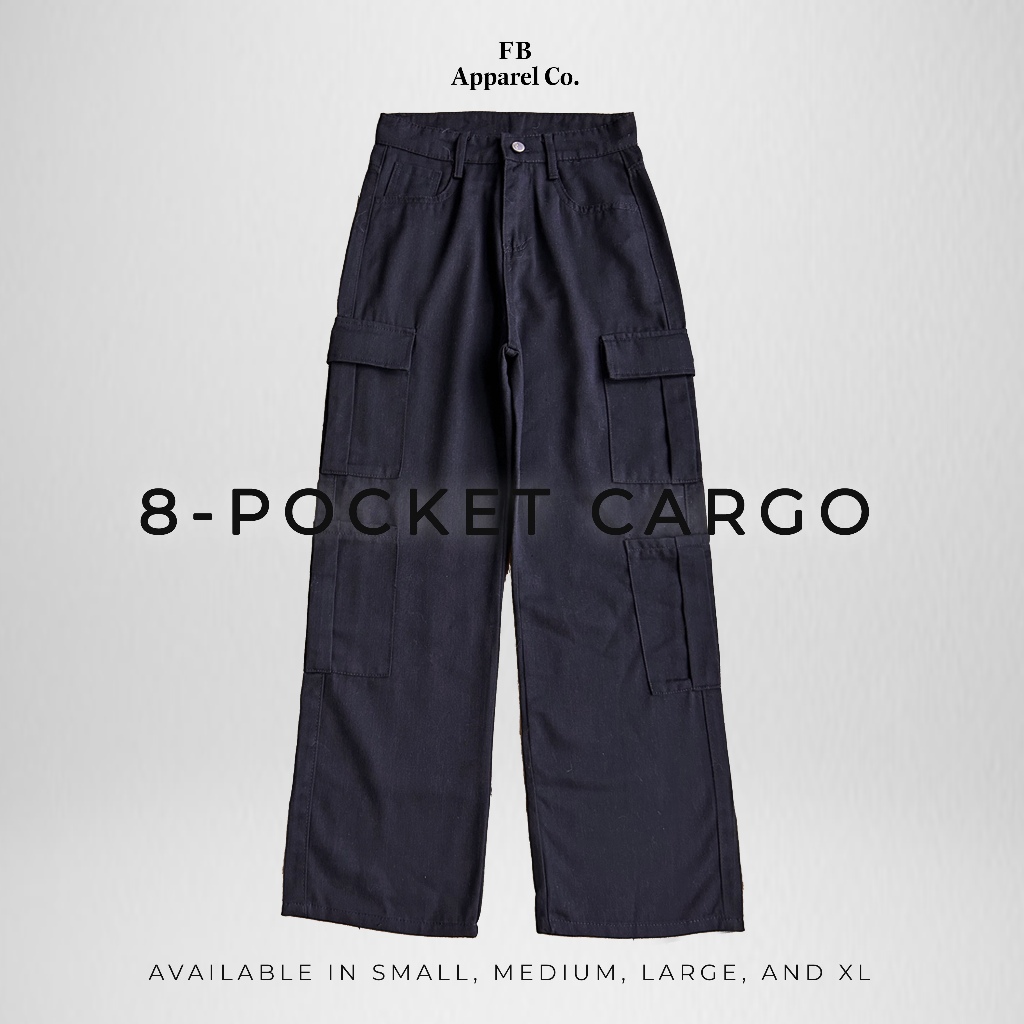 8 Pocket Cargo Pants-Black