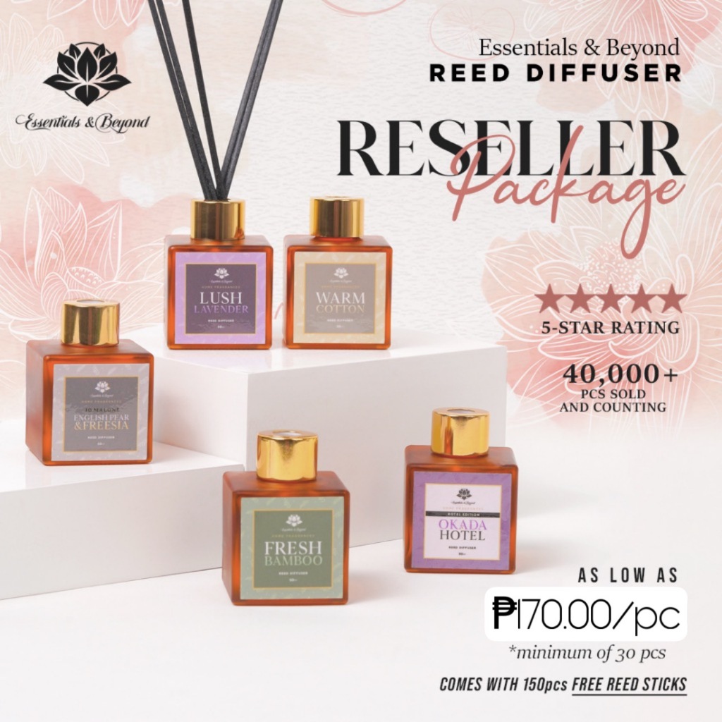 Essentials Reed Diffuser (50ml) for WHOLESALE or BULK 30pcs | Shopee ...