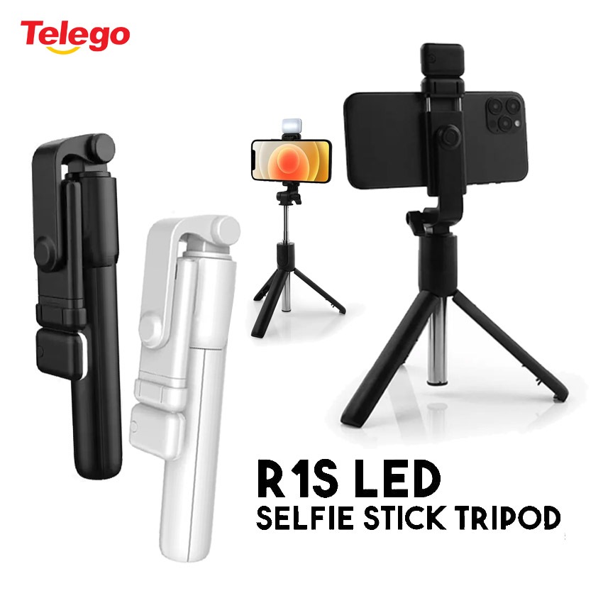 Telego R1s Selfie Stick Tripod Monopod With Led Light Wireless