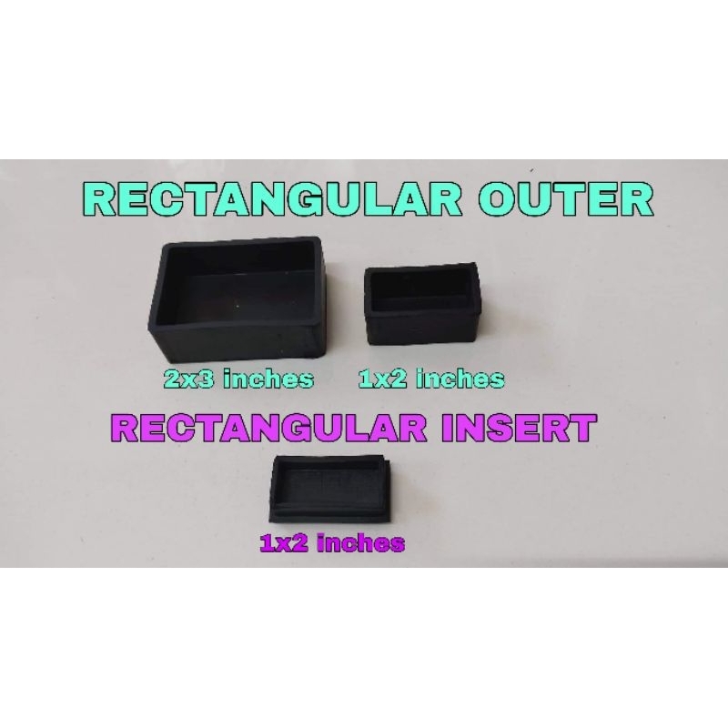 RECTANGULAR (OUTER & INSERT) Rubber Footings Heavy Duty (Sold per piece ...
