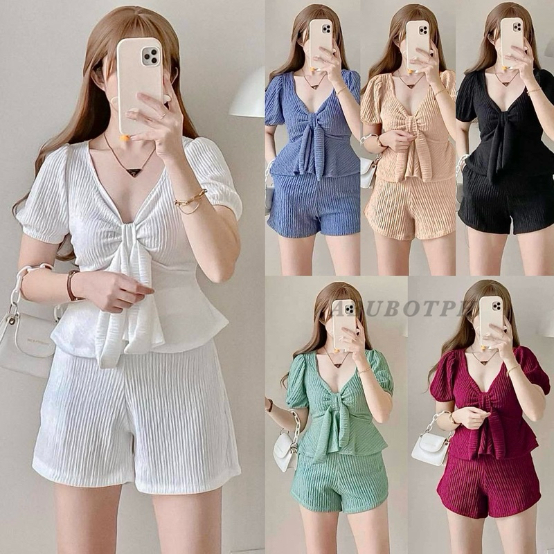 Cutout Front Top and Shorts Coordinates
