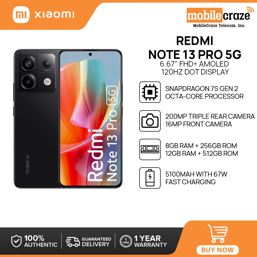 Xiaomi Redmi Note 13 Pro 5G | 8GB+256GB/12GB+512GB | Snapdragon 7s Gen ...