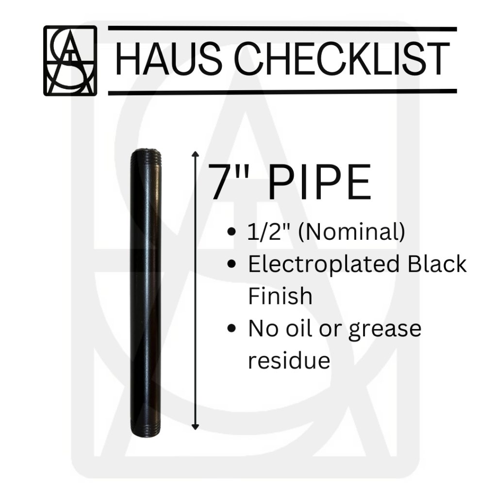 7 Inch Pipe Electroplated Black Threaded Finish No Oil Grease for DIY ...