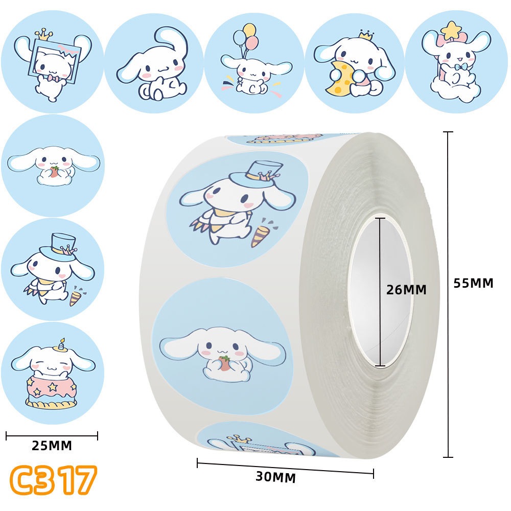 500Pcs/Roll sanrio Shaped Seal Labels Package Label Sticker various ...