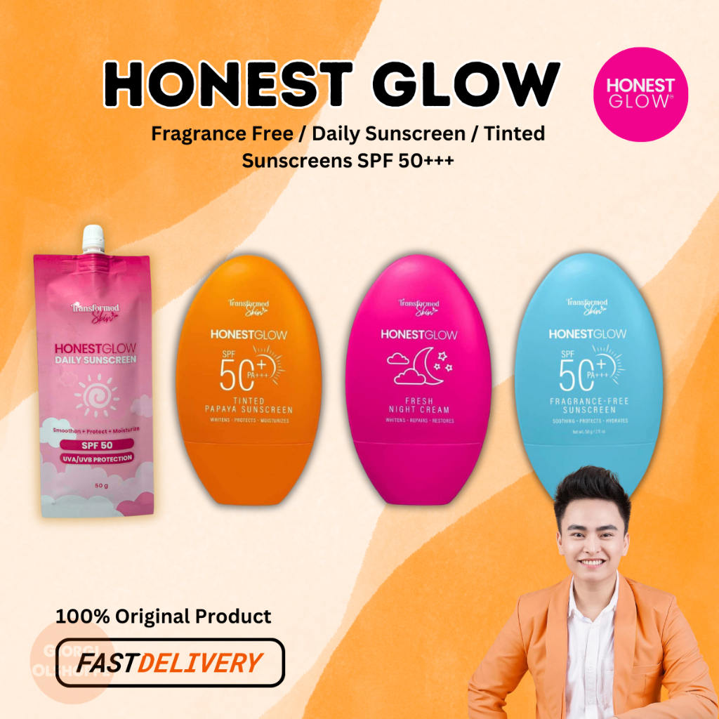 HONEST GLOW SUNSCREENS SPF 50 | Tinted Papaya Fragrance Free Daily ...