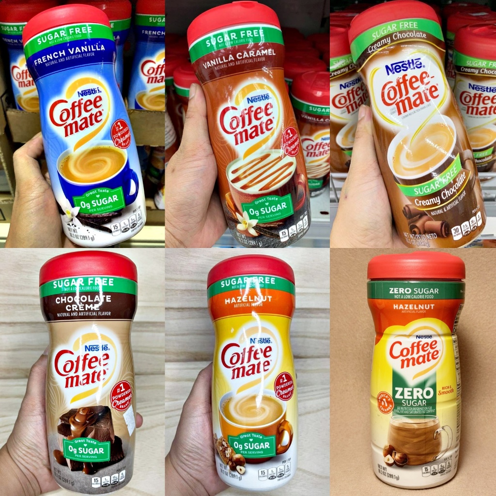 Coffee Mate Creamer Zero Sugar Free French Vanilla Caramel Hazelnut